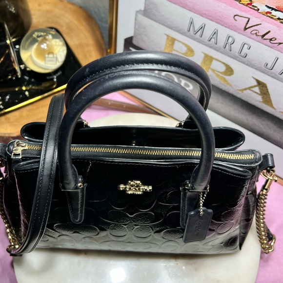 Coach Sage Carryall In Signature Leather Black Leather Handbag - Picture 6 of 14